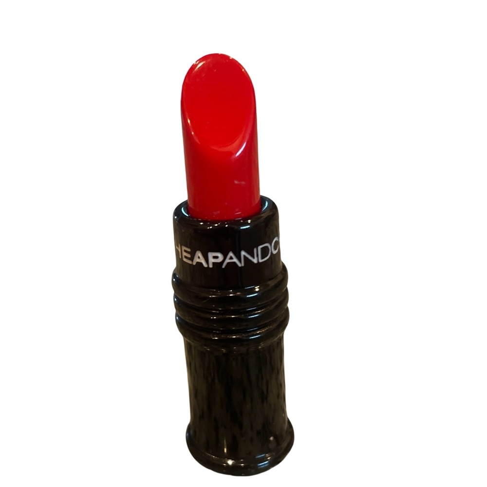 Rare Moschino Cheap & Chic Lipstick Pin Brooch – Dual Pins + Heart Detail